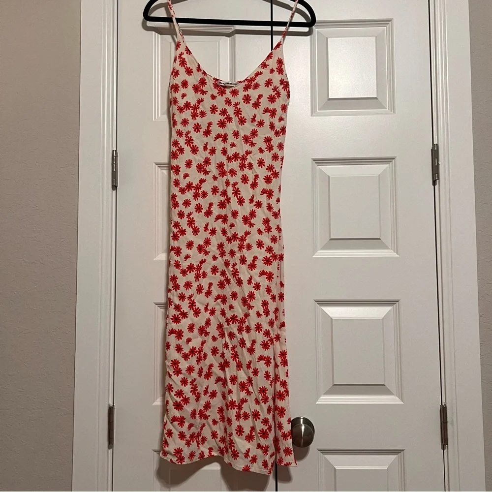 Reformation Red and White Floral Midi Dress